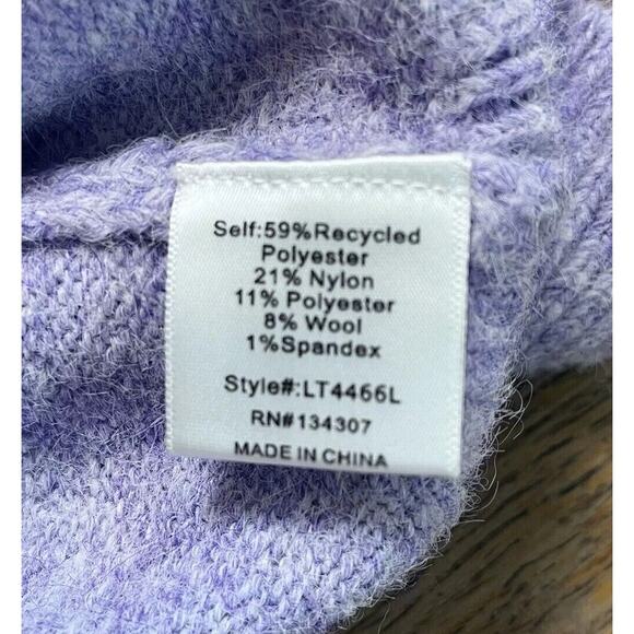 Line & Dot Lila Sweater Mock Neck Long Sleeve Ribbed Wool Blend Women's Small - Picture 9 of 12